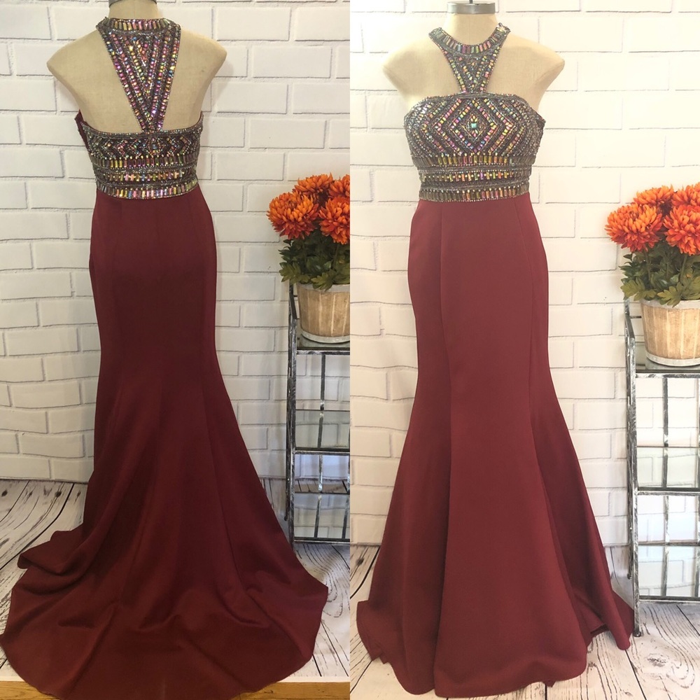 Bejeweled Montage formal long gown
